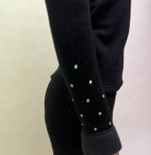 Ny2 Fleecejacka med kristaller svart