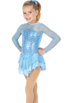 AJ358 Song of Sequins Dress Crystal Blue