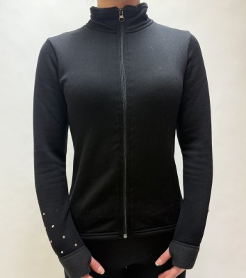 Ny2 Fleecejacka med kristaller svart